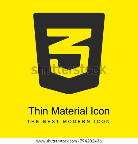 CSS 3 bright yellow material minimal icon or logo design