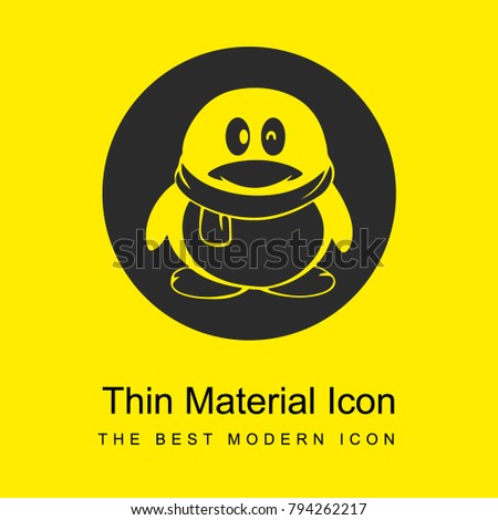 Qq social logo of a penguin bright yellow material minimal icon or logo design