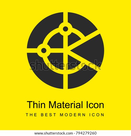 Radar bright yellow material minimal icon or logo design