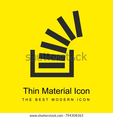 Stack overflow bright yellow material minimal icon or logo design