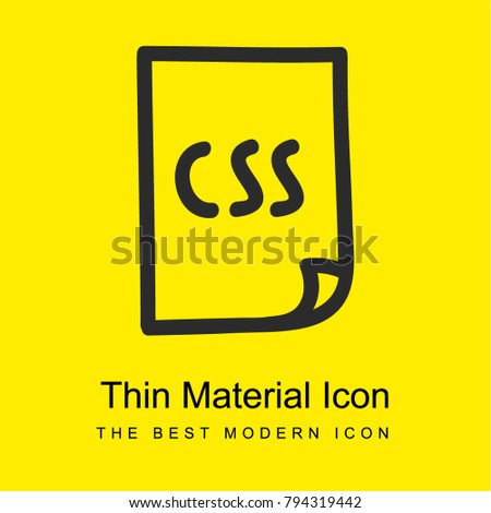 Css file hand drawn outline bright yellow material minimal icon or logo design