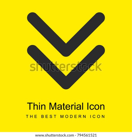 navigate arrows pointing to down bright yellow material minimal icon or logo design