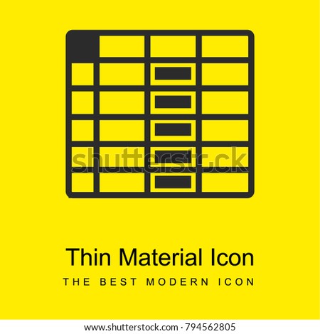 spreadsheet column bright yellow material minimal icon or logo design