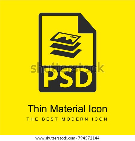PSD file format variant bright yellow material minimal icon or logo design