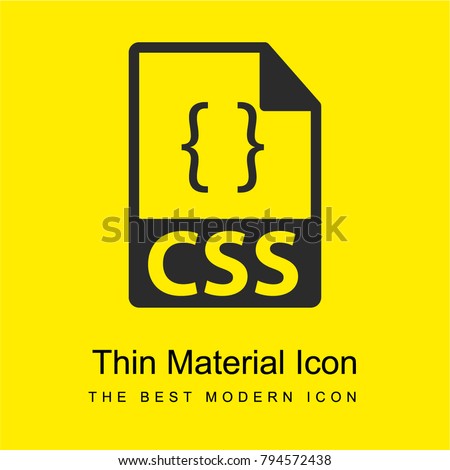 Css file format symbol bright yellow material minimal icon or logo design