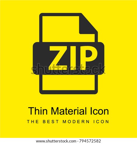 ZIP file format bright yellow material minimal icon or logo design