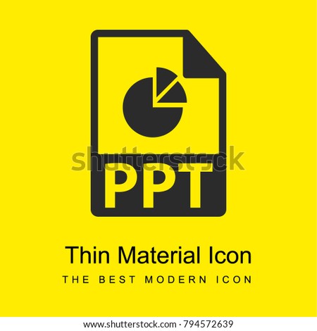 PPT file format bright yellow material minimal icon or logo design