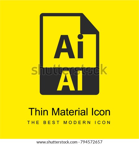 AI file format symbol bright yellow material minimal icon or logo design