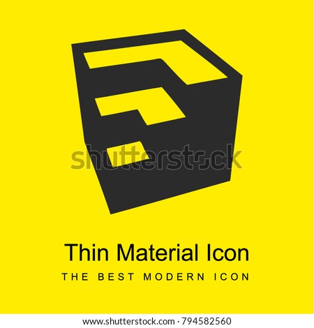 Google sketchup logotype bright yellow material minimal icon or logo design