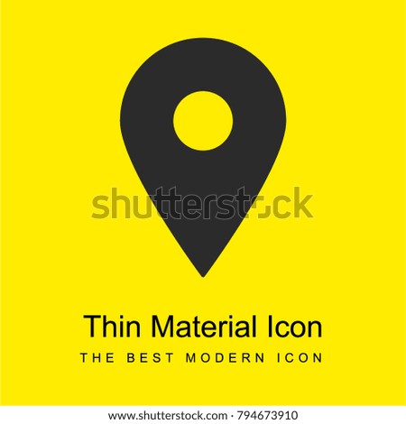 Location sign bright yellow material minimal icon or logo design