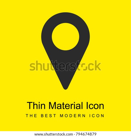 Map location pointer bright yellow material minimal icon or logo design