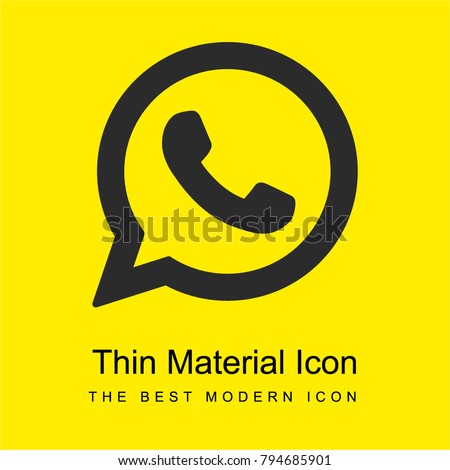Whatsapp bright yellow material minimal icon or logo design
