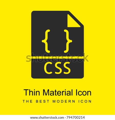 Css bright yellow material minimal icon or logo design