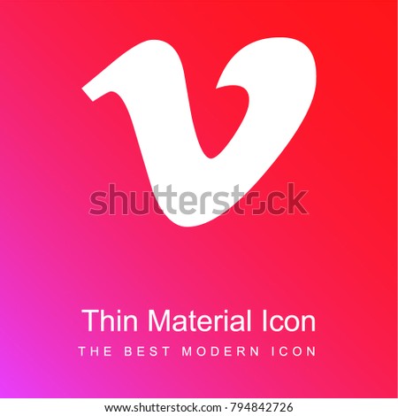 Vimeo red and pink gradient material white icon minimal design