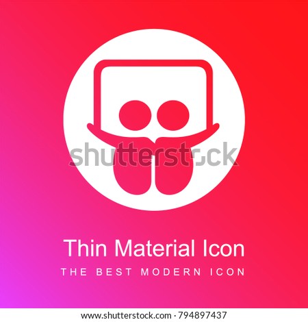 Slideshare logo red and pink gradient material white icon minimal design