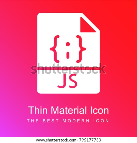 Javascript red and pink gradient material white icon minimal design
