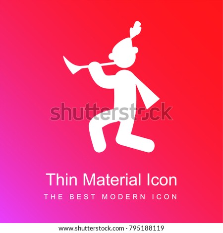 Pied piper of hamelin red and pink gradient material white icon minimal design