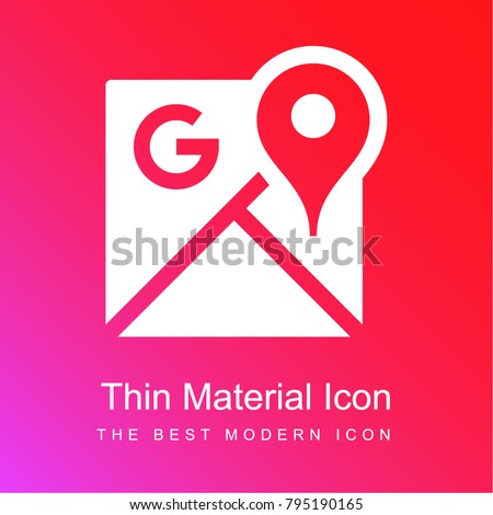 Google Maps red and pink gradient material white icon minimal design