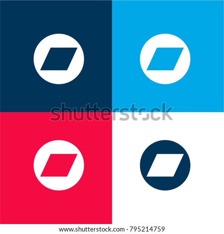 Bandcamp logo four color material and minimal icon logo set in red and blue