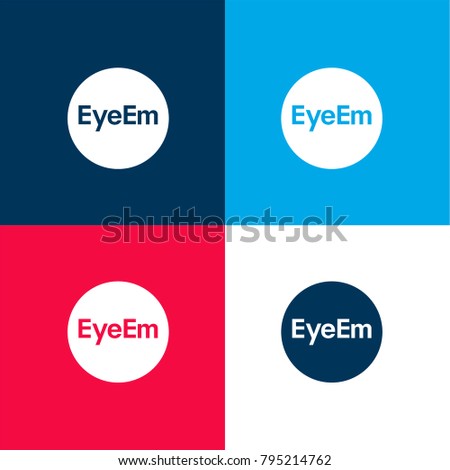 Eyeem logo four color material and minimal icon logo set in red and blue