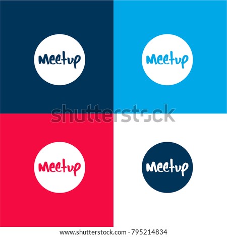 Meetup logo four color material and minimal icon logo set in red and blue