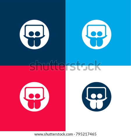 Slideshare logo four color material and minimal icon logo set in red and blue