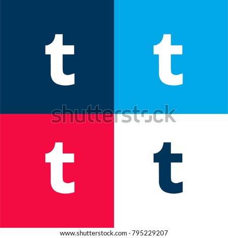Tumblr logo four color material and minimal icon logo set in red and blue