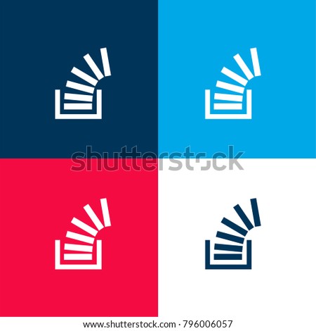 Stack overflow four color material and minimal icon logo set in red and blue