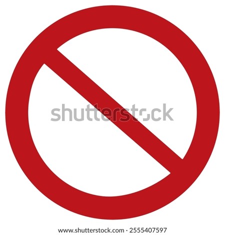 Red Prohibition Sign On White Background for Safety and Warning