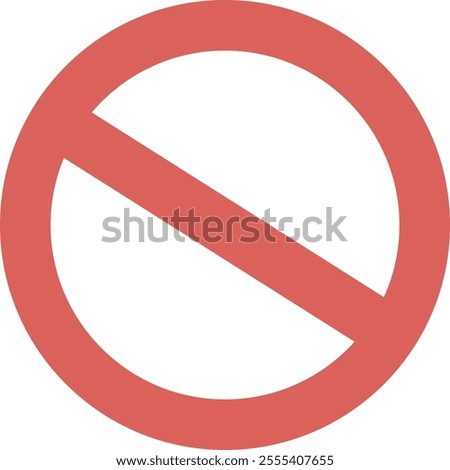 Red Circle with Slash Symbol Indicates No or Prohibited Action