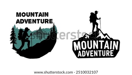 mountain adventure hipster logos.  vector emblem designs. Great for shirts,