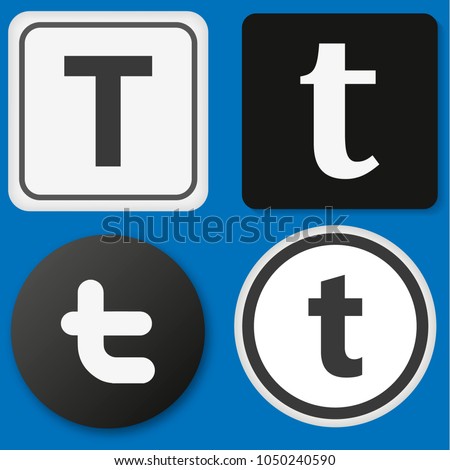logo twitter on blue background with shadow, vector illustration