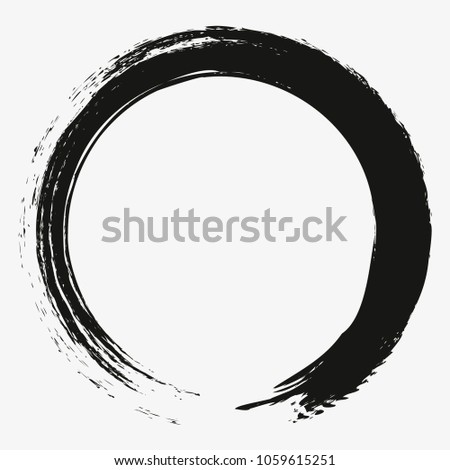 Painting Enso Zen Circle Brush Vector Illustration.