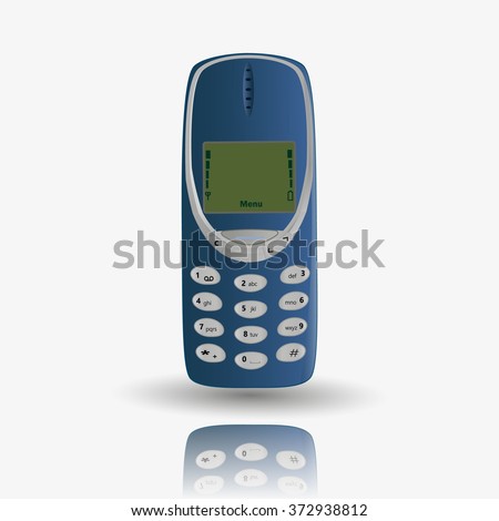 Blue  mobile phone in white background