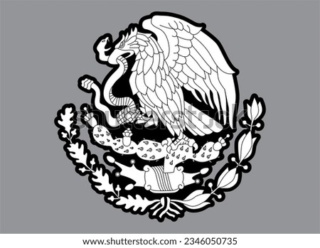 Mexican eagle and snake tattoo