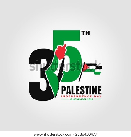 Happy Palestine Independence Day template on white background. Palestinian independence day is celebrated every November 15