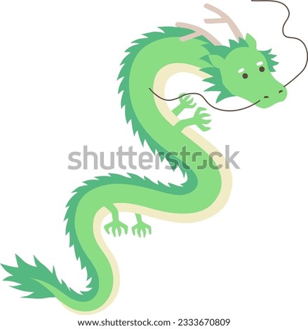 Vector illustration of a dragon in the Year of the Dragon for New Year's cards