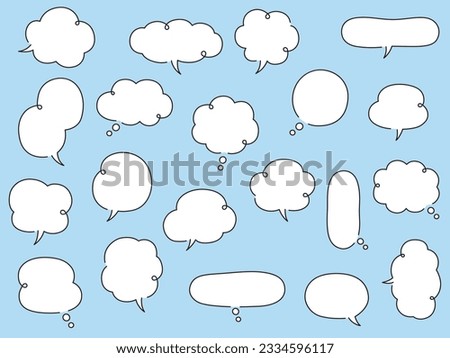 Vector illustration set of handwritten-style speech bubbles, frames, speech bubbles