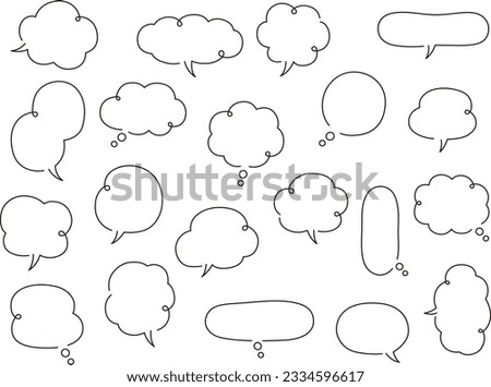 Vector illustration set of handwritten-style speech bubbles, frames, speech bubbles