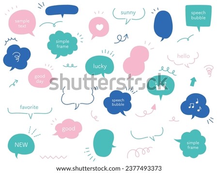 Vector illustration set of loose speech bubbles. Speech bubbles, frames