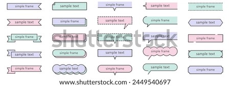 Vector illustration set of simple decorative frames. Arrangement, frame, title