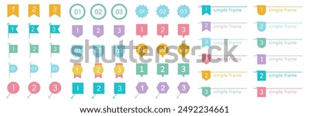 Vector illustration set of numbers frames. Numbers, numbers, icons, flags