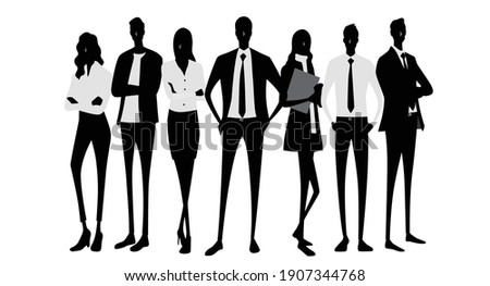 Vector material: silhouettes of people wearing masks, people