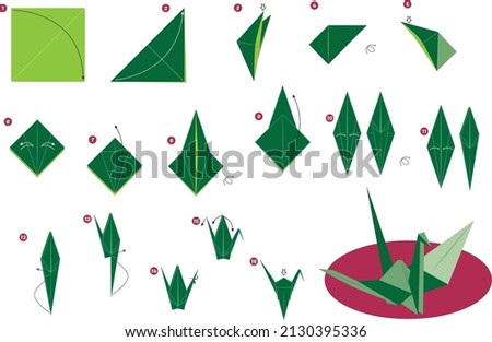 Origami Crane Tsuru Step by Step