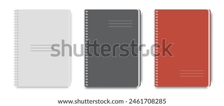 Similar – Image, Stock Photo Spiral notebook with colored pencils and with copy space for your image or text