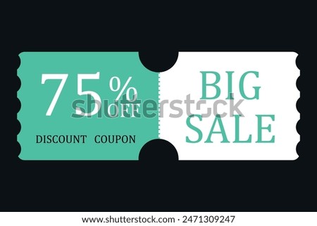 Discount coupon for big sale. Gift certificate vector. Special offer. Premium voucher template for e-gift cards, commerce, online shopping, marketing, advertising.