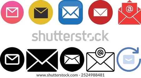 Email and mailbox icon set collection