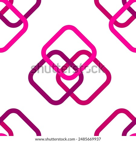 Seamless pattern of rhombuses on white background. Contours of geometric figures. Design of wrapping paper, cover, fabric. Vector illustration 