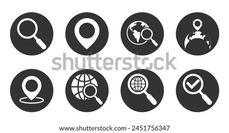 location search icon set, simple and complex design, for graphic needs, vector eps 10.