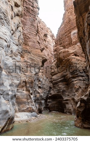 Similar – Image, Stock Photo Shallow river flowing along rocky shore in bright day